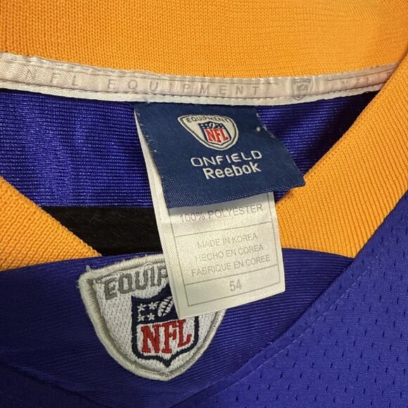 Reebok ON FIELD NFL Jersey Vikings Adrian Peterson Purple SZ 54 - Picture 10 of 15